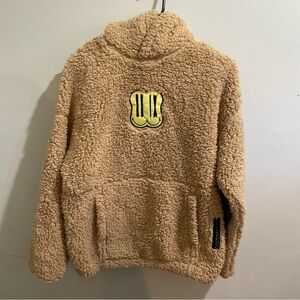Smiley World H&M Kids XXL 16/18 Cozy Tan Sherpa Hoodie Fleece Fuzzy Teddy Fall
